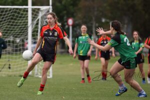 Naomh Críostóir vs St Pat's Emerald City during the women's football competition at the 2023 NZ Sevens.